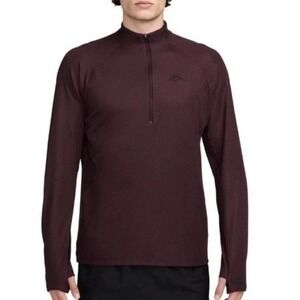 Nike Trail Running Top Burgundy Dri-FIT Quarter -Zip Size Medium NWT FV9994-652